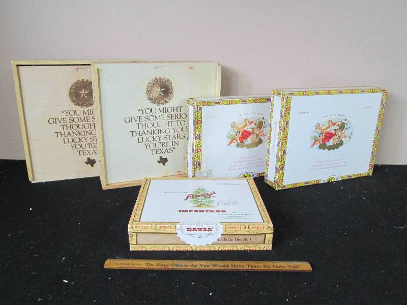 lot 213 image: Wood Cigar Boxes.