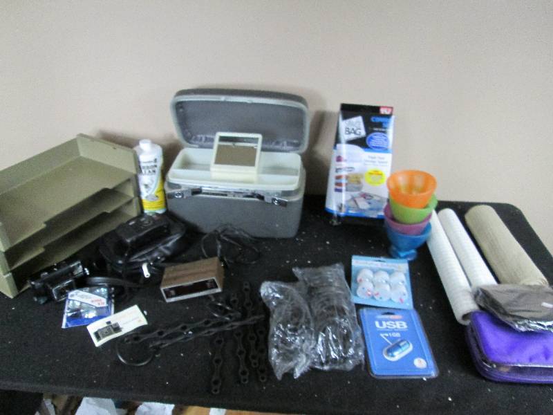 lot 272 image: Office Supplies & Makeup Box