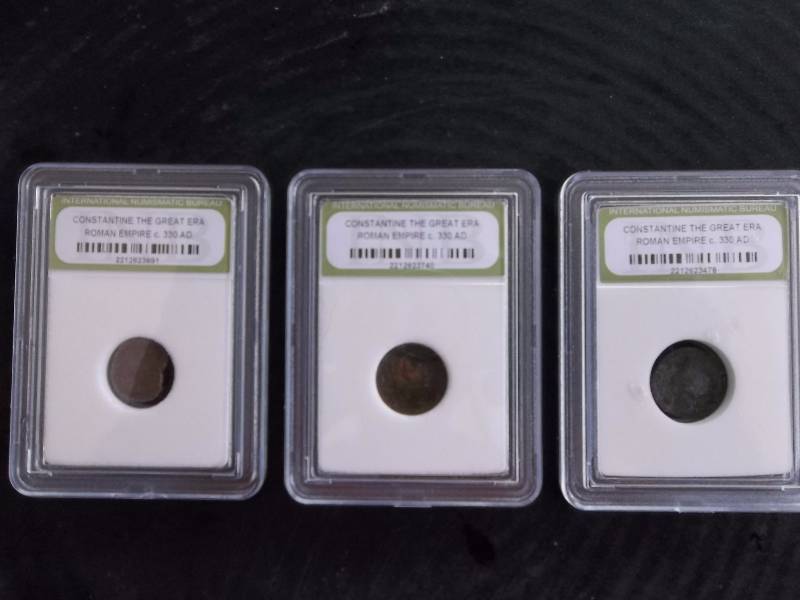 3-Certified INB Roman Coins From 330 A.D.