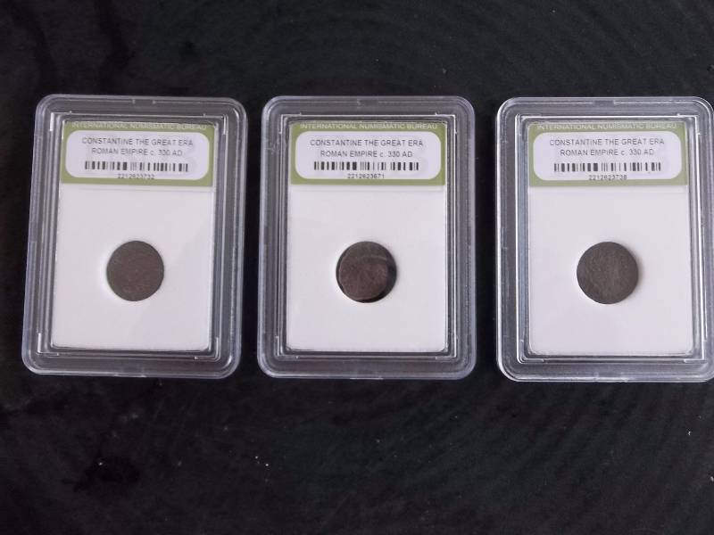 3-Certified INB Roman Coins From 330 A.D.