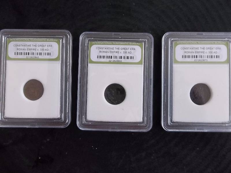 3-Certified INB Roman Coins From 330 A.D.