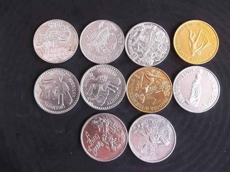 10 Mardi Gras Coins From 1960-2000