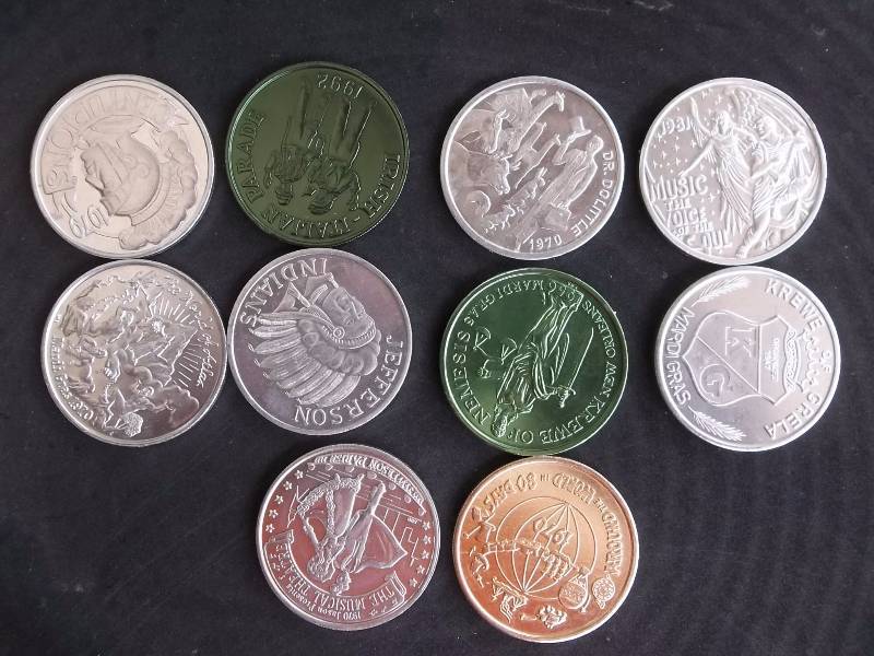 10 Mardi Gras Coins From 1960-2000
