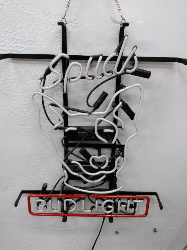 lot 5 image: Bud LIght Spuds McKenzie Neon Sign