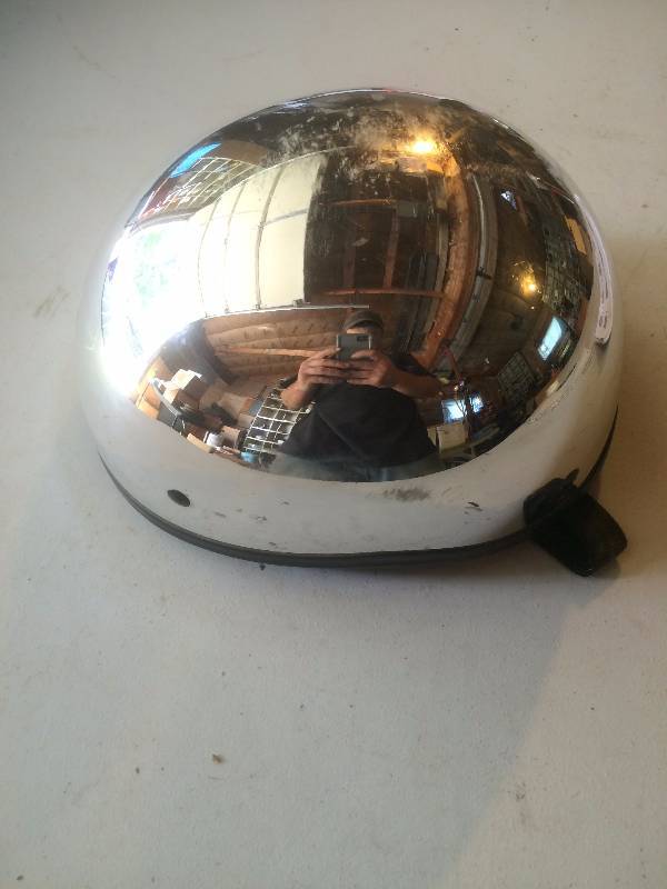 Chrome Motorcycle Helmet