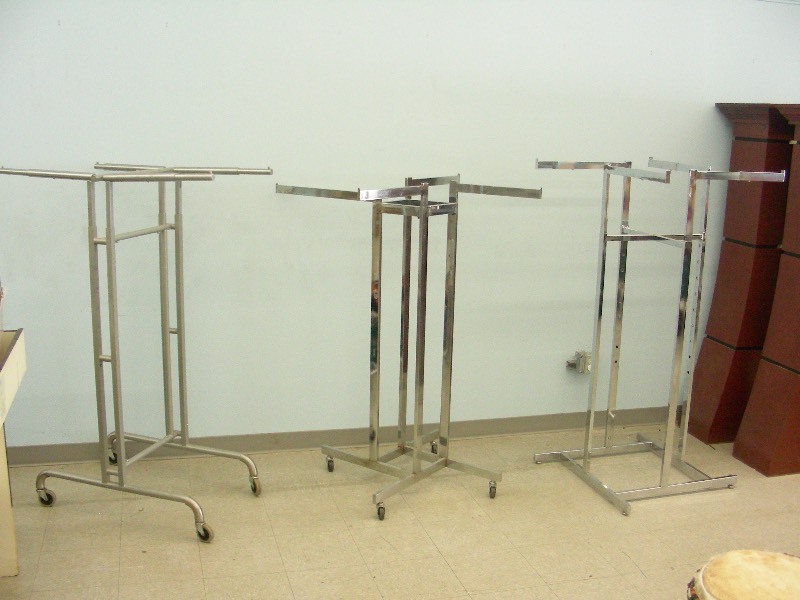 3 Chrome Retail Clothing Racks