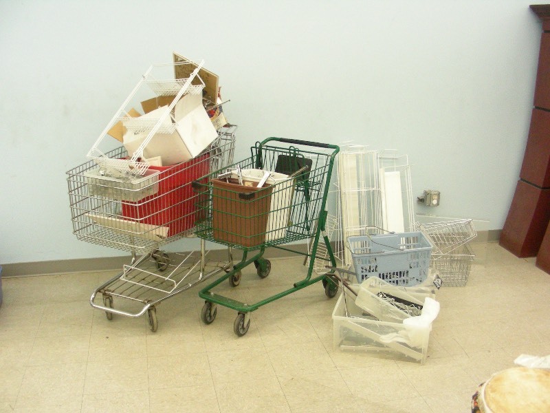 HUGE Lot of 2 Shopping Carts full of Retail Display Accessories