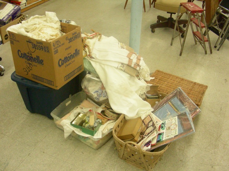 Large Lot of Sewing, Knitting, Material, etc.