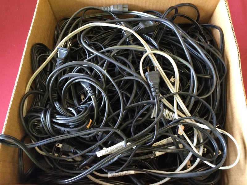 Computer power cords   box lot