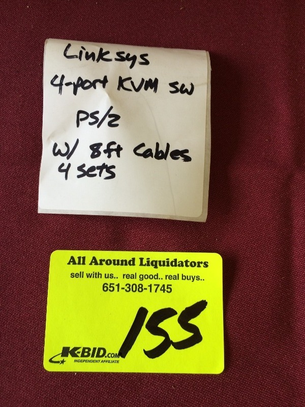 Linksys  4 port KVM SW & cables   box lot