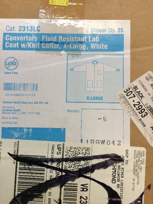 Fluid Resistent Lab Coats  lot of 3 boxes