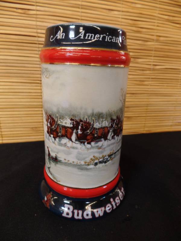 lot 11 image: Budweiser Christmas Steins
