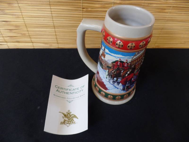 lot 18 image: Budweiser Christmas Steins