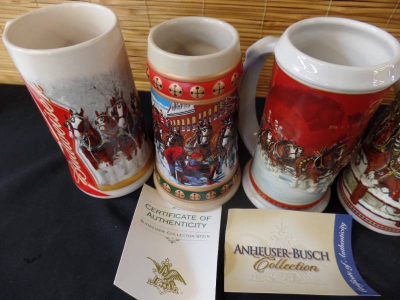 lot 185 image: Budweiser Holiday Steins
