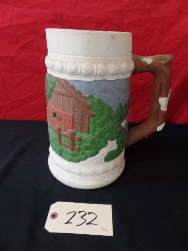lot 232 image: Giant Handmade Hand Painted Stein