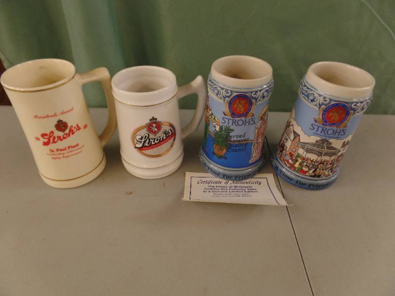 lot 266 image: Strohs Steins and Plate