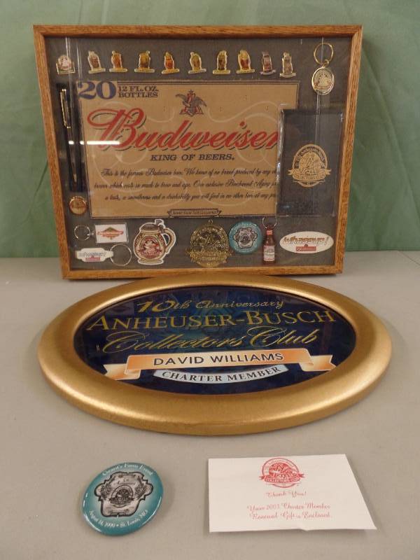 lot 304 image: Budweiser Collectors Club Shadowbox