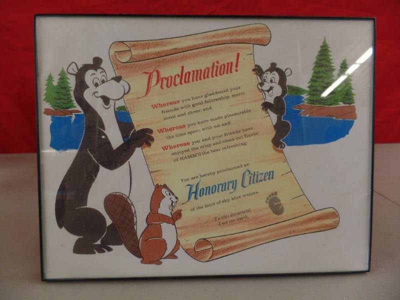 lot 336 image: Hamms Honorary Citizen Proclamation