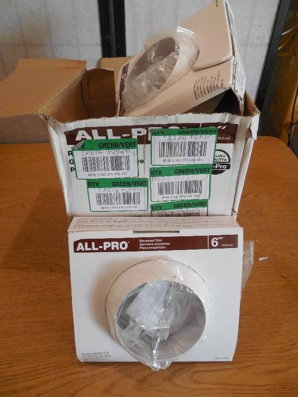 (7) E26 Series 6 in. White Recessed Lighting Tapered Baffle with White Trim Ring