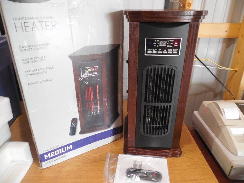 1500-Watt 3-Element Tower Infrared Electric Portable Heater with Remote Control