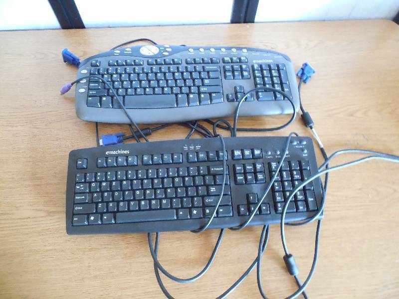 2 COMPUTER KEYBOARDS & EXTRA CABLES