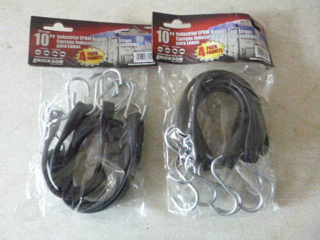 2 Packs of 10 Industrial EPDM Rubber Tarp Straps