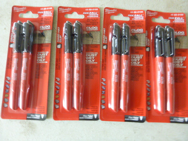 4 Packs of Milwaukee Inkzall Jobsite Markers