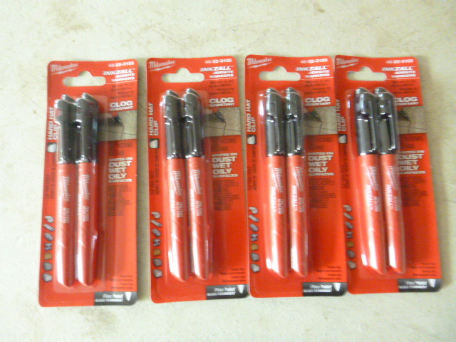 4 Packs of Milwaukee Inkzall Jobsite Markers