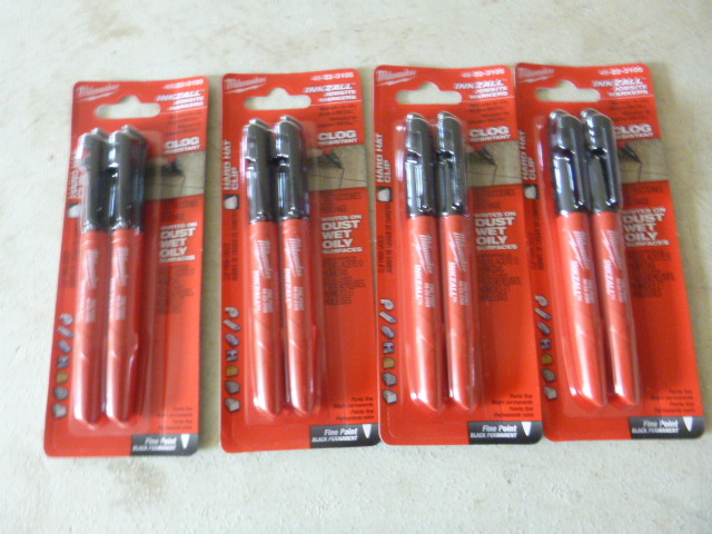 4 Packs of Milwaukee Inkzall Jobsite Markers