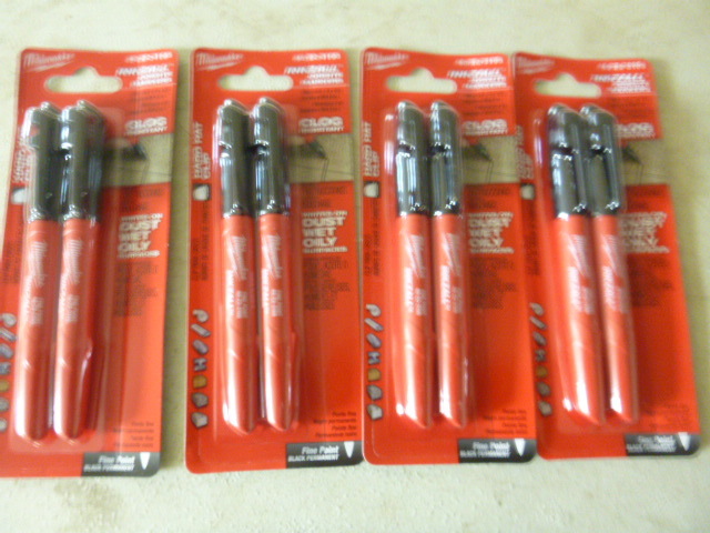 4 Packs of Milwaukee Inkzall Jobsite Markers