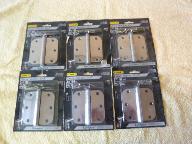 6 Stanley Classic Stainless Steel Hinges