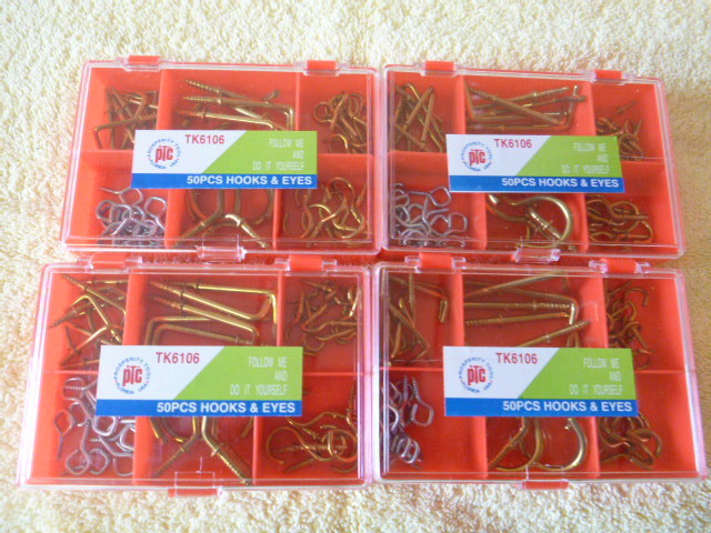 4 Packs of PTC Hooks and Eyes
