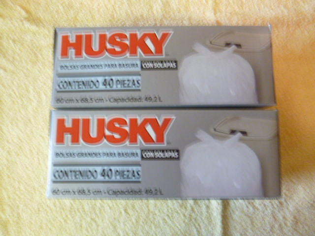 2 Boxes of Husky Flap Tie Kitchen Trash Bags