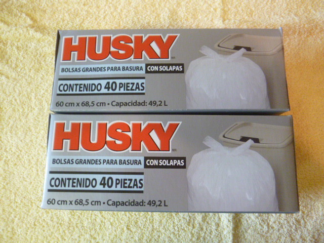 2 Boxes of Husky Flap Tie Kitchen Trash Bags