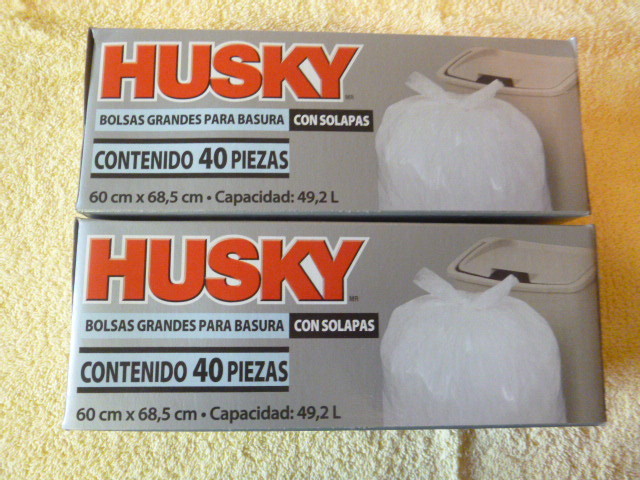 2 Boxes of Husky Flap Tie Kitchen Trash Bags