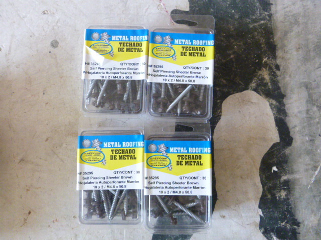 4 Packs of Self-Piercing Sheeter Screws with Washer
