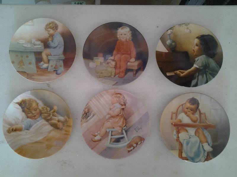 lot 72 image: 6-Bessie Pease Gutmann Collector Plates With COAs