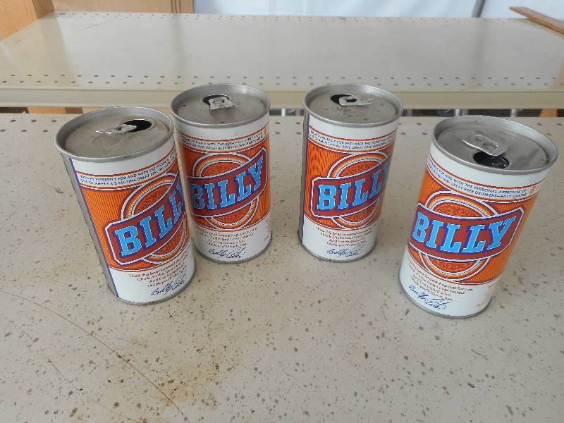 4 VINTAGE BILLY BEER CANS