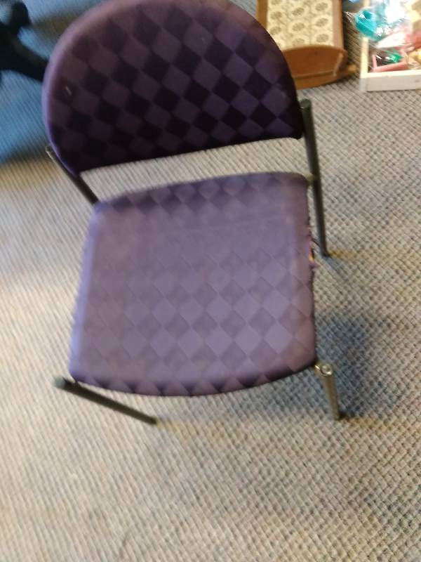 16 Upholstered Chairs with Metal Mover wWheels