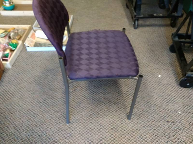 16 Upholstered Chairs with Metal Mover wWheels