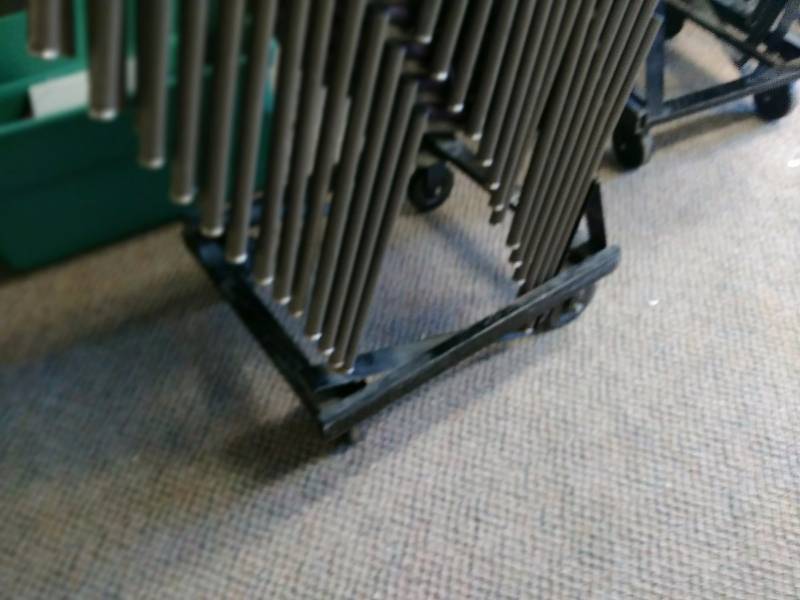 16 Upholstered Chairs with Metal Mover wWheels