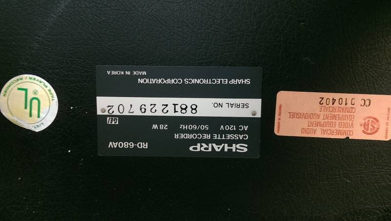 lot 34 image: Vintage Sharp RD-680AV Cassette Recorder
