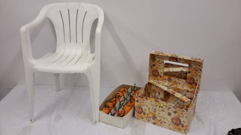 Jewelry box, Halloween lights, childs chair