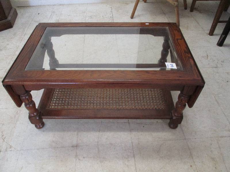 lot 13 image: Glass Top Coffee Table