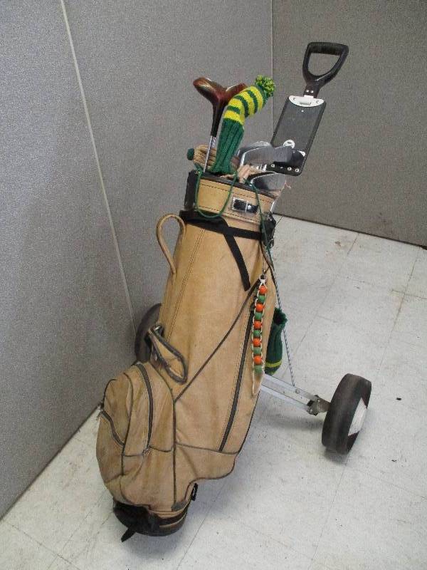 Vintage Golf Clubs and Caddy | September Consignment Sale | K-BID