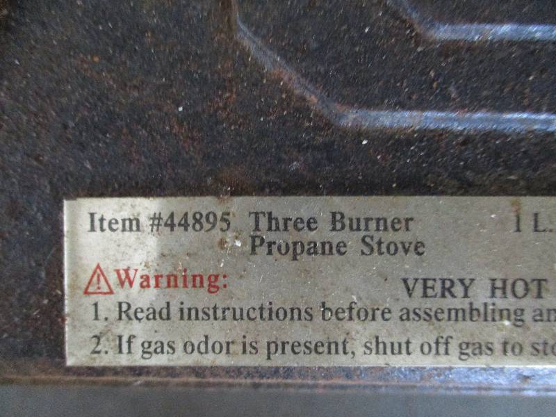 lot 109 image: 3 Burner Propane Stove