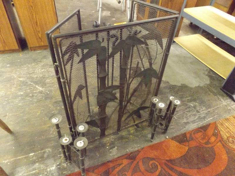 lot 69 image: Wrought Iron Fireplace Items