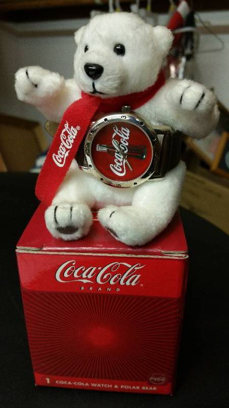 lot 18 image: Coca-Cola Polar Bear and Watch w Box