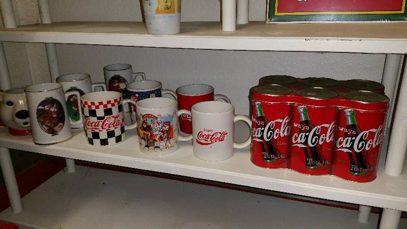 lot 47 image: Group of Coca-Cola Mugs and a Tin Canister