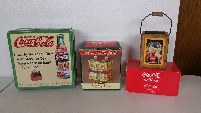 lot 72 image: Coca-Cola Dept. 56 Delivery Truck Snow Village, Canister Collection, More